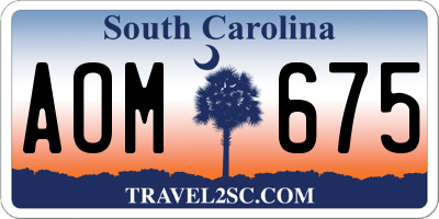 SC license plate AOM675