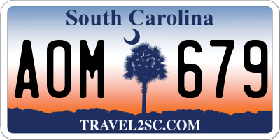 SC license plate AOM679