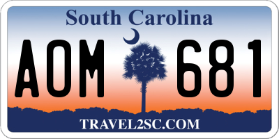 SC license plate AOM681