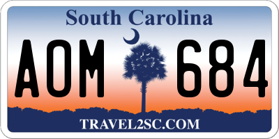 SC license plate AOM684