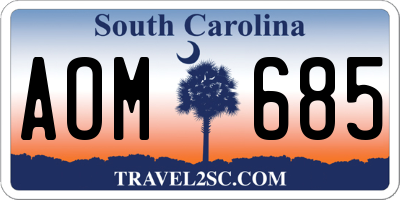 SC license plate AOM685