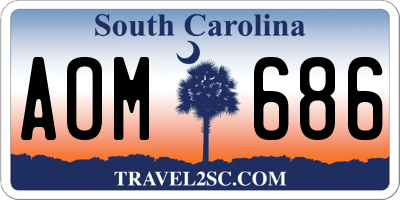 SC license plate AOM686