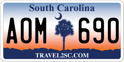 SC license plate AOM690