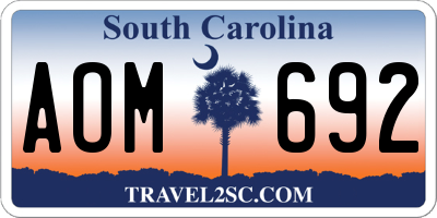 SC license plate AOM692
