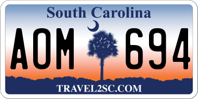 SC license plate AOM694