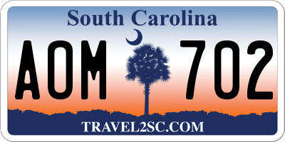 SC license plate AOM702