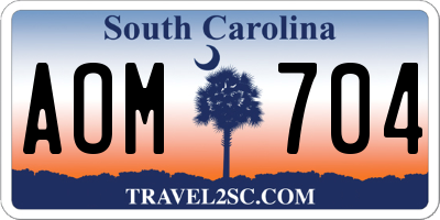 SC license plate AOM704