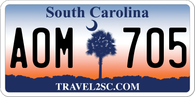 SC license plate AOM705