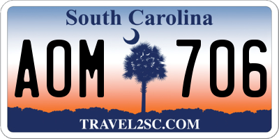 SC license plate AOM706