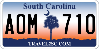 SC license plate AOM710