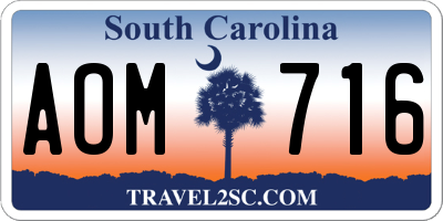 SC license plate AOM716