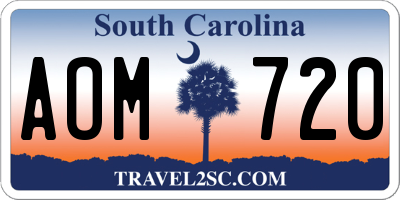 SC license plate AOM720