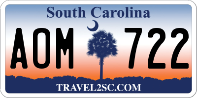 SC license plate AOM722