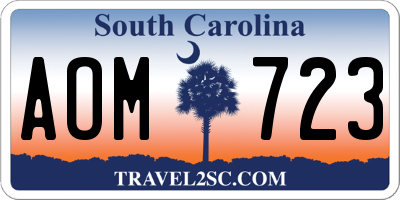 SC license plate AOM723