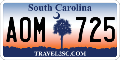 SC license plate AOM725