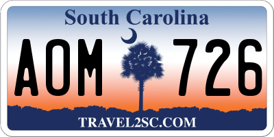 SC license plate AOM726