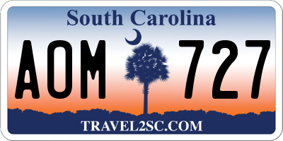 SC license plate AOM727