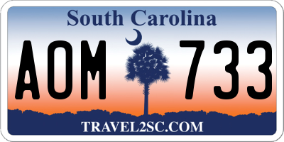 SC license plate AOM733