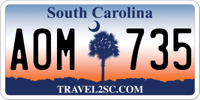 SC license plate AOM735