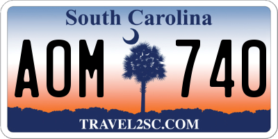 SC license plate AOM740