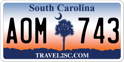 SC license plate AOM743