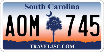 SC license plate AOM745