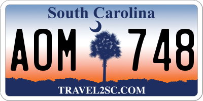 SC license plate AOM748