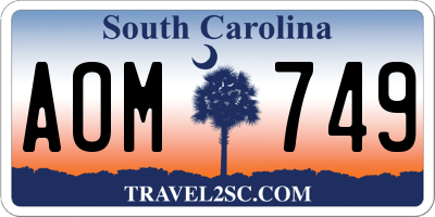SC license plate AOM749