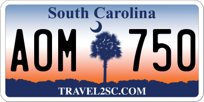 SC license plate AOM750