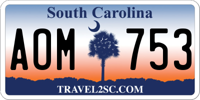 SC license plate AOM753