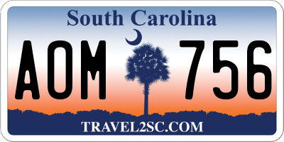 SC license plate AOM756