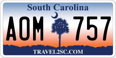 SC license plate AOM757