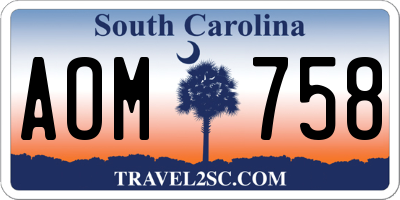 SC license plate AOM758