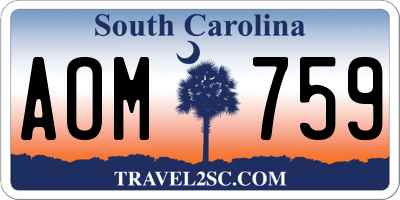 SC license plate AOM759