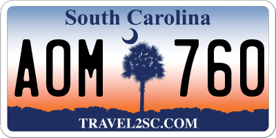 SC license plate AOM760