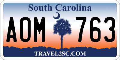 SC license plate AOM763