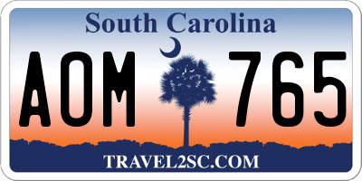 SC license plate AOM765