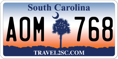 SC license plate AOM768