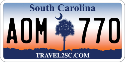SC license plate AOM770