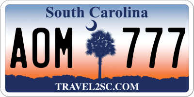 SC license plate AOM777