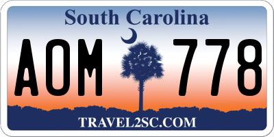 SC license plate AOM778