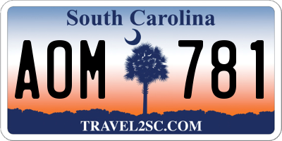 SC license plate AOM781