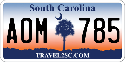 SC license plate AOM785