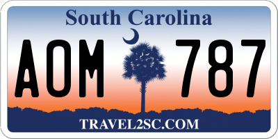SC license plate AOM787