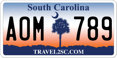 SC license plate AOM789