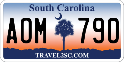 SC license plate AOM790