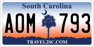 SC license plate AOM793