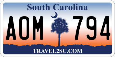 SC license plate AOM794