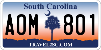 SC license plate AOM801