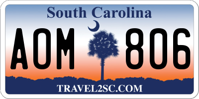 SC license plate AOM806